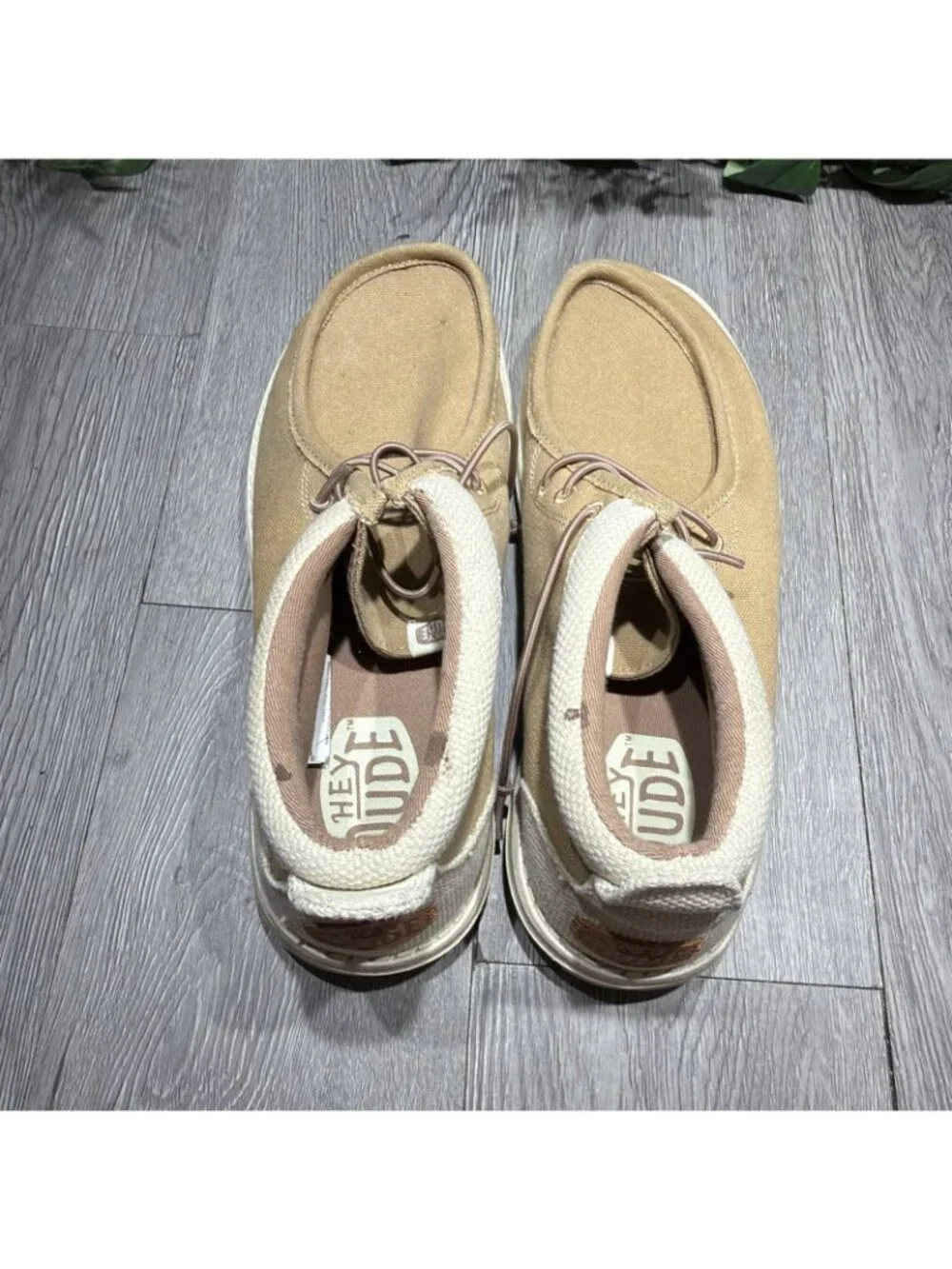 Hey Dude Wally Mid Salt N Stone Casual Boots Shoes Tan White Mens Size 14